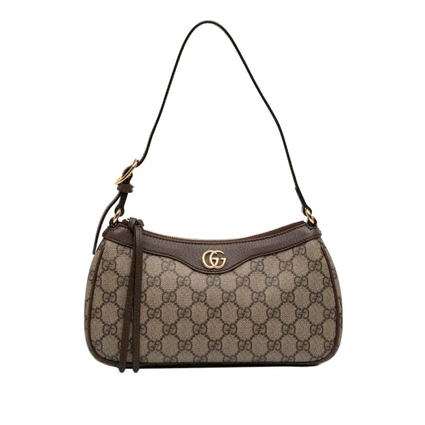 Gucci Small GG Supreme Ophidia Shoulder Bag Beige Very good condition - Front View