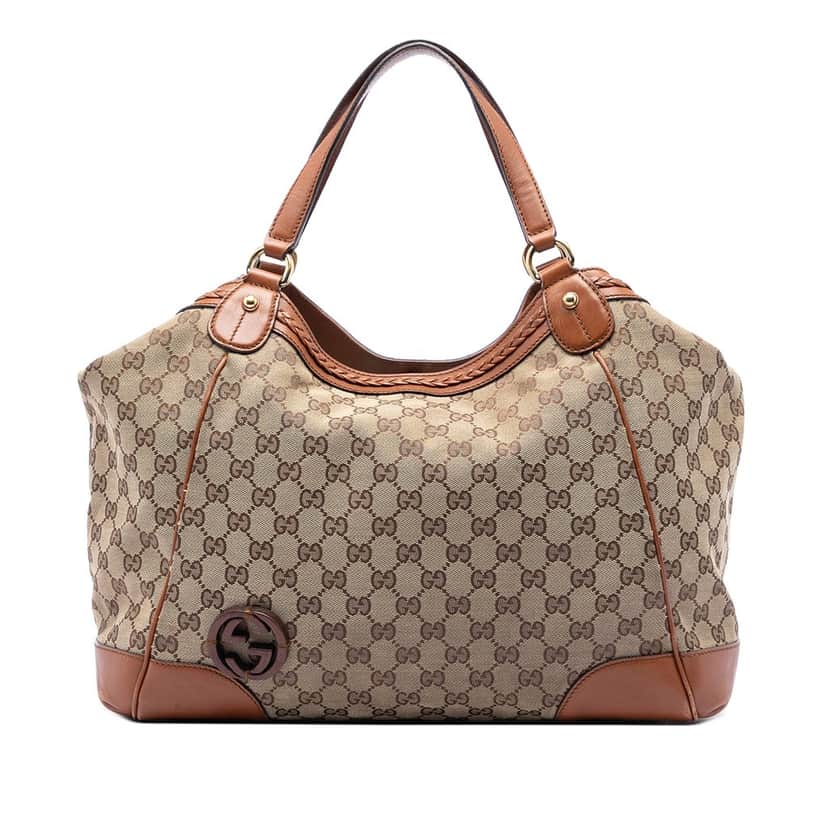 Gucci Medium GG Canvas Brick Lane Tote Beige Very good condition - Front View