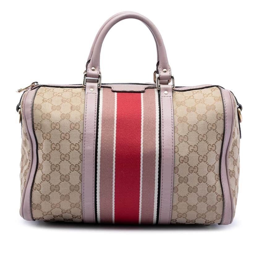 Gucci Medium GG Canvas Web Joy Boston Bag Beige Very good condition - Front View
