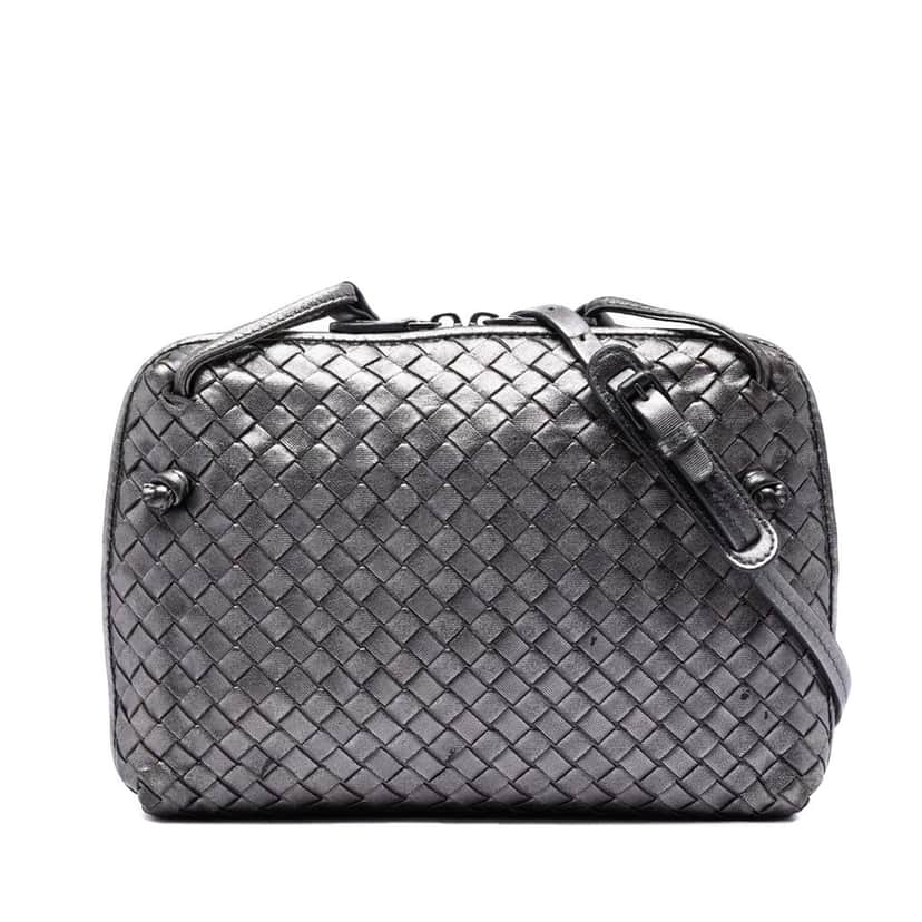 Bottega Veneta Metallic Nappa Intrecciato Nodini Crossbody Other Leather Very good condition - Front View