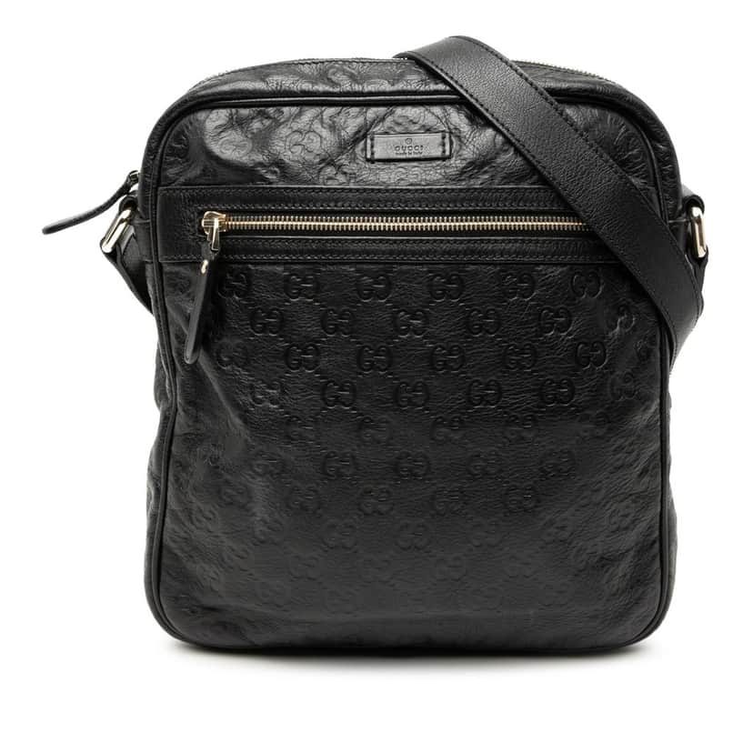 Gucci Guccissima Crossbody Black Leather Very good condition - Front View
