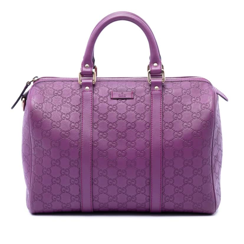 Gucci Medium Guccissima Joy Boston Bag Purple Leather Very good condition - Front View