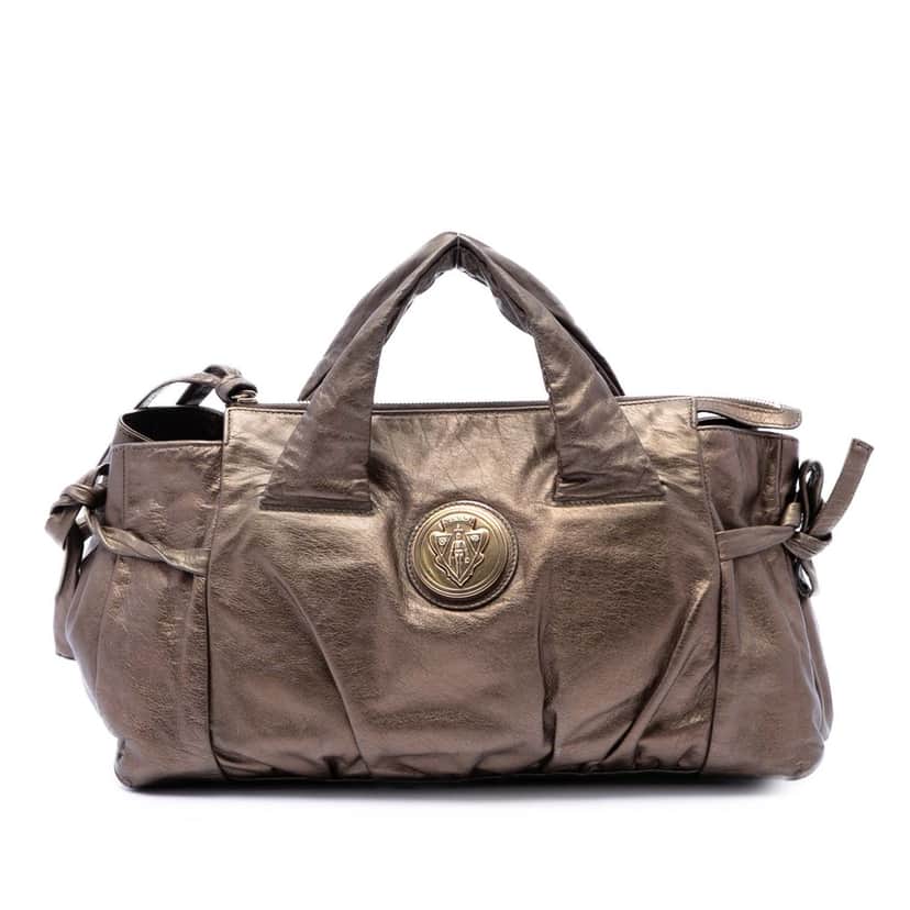 Gucci Metallic Calfskin Hysteria Handbag Brown Leather Very good condition - Front View