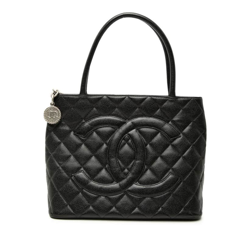 Chanel Caviar Medallion Tote Black Leather Very good condition - Front View