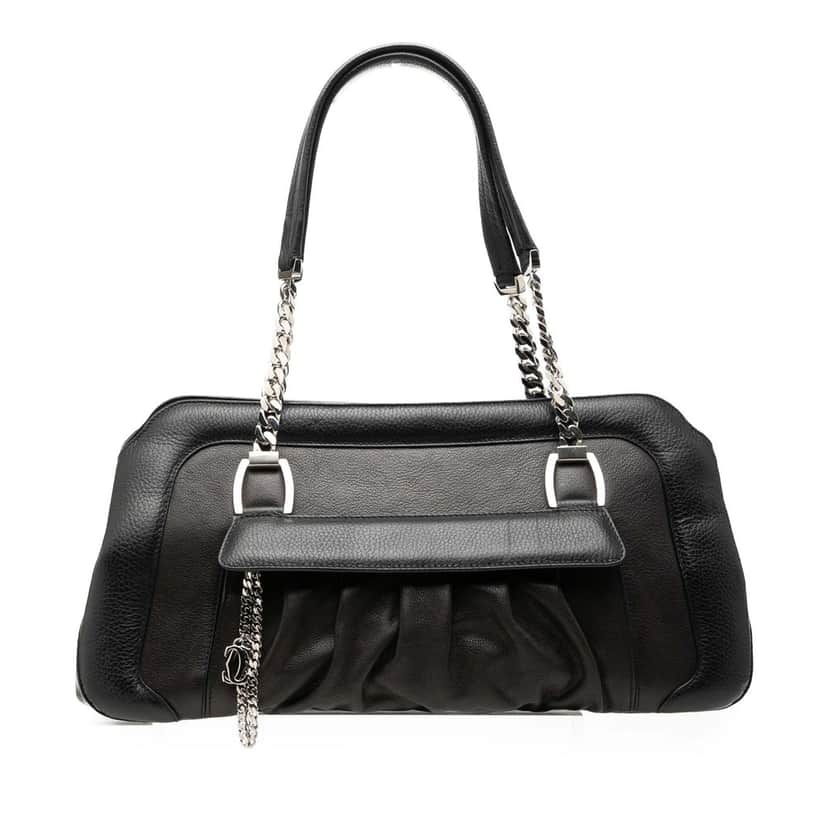 Cartier Leather La Dona Shoulder Bag Black Leather Very good condition - Front View