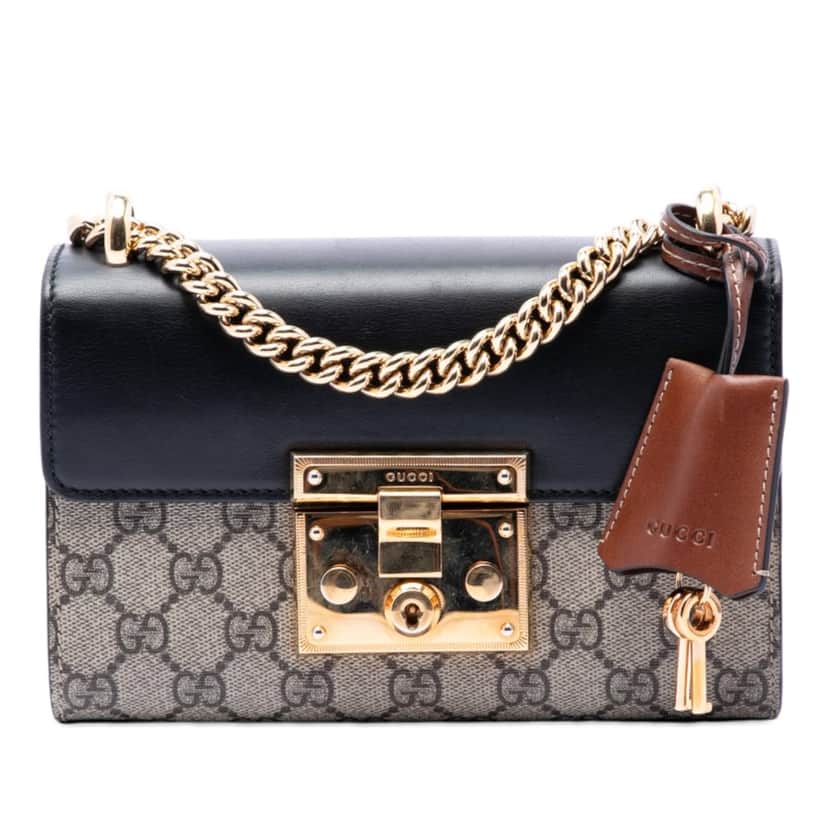 Gucci Small GG Supreme Padlock Crossbody Beige Very good condition - Front View