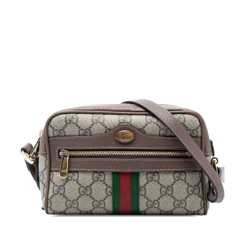 Gucci Mini GG Supreme Web Ophidia Crossbody Beige Very good condition - Front View