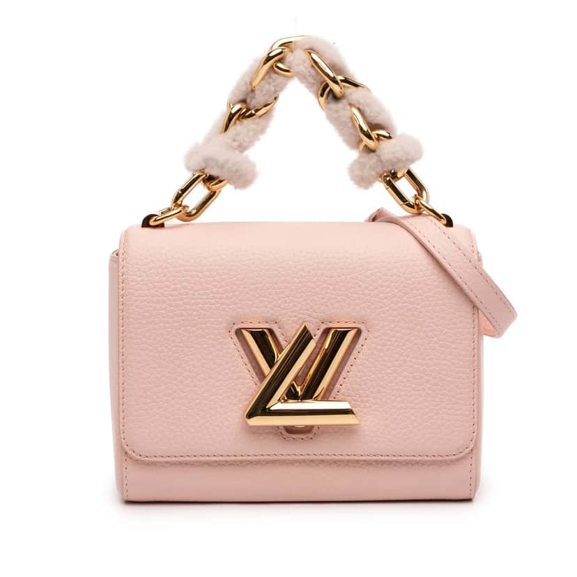 Louis Vuitton Taurillon Shearling Braided Handle Twist PM Pink Leather Very good condition - Front View