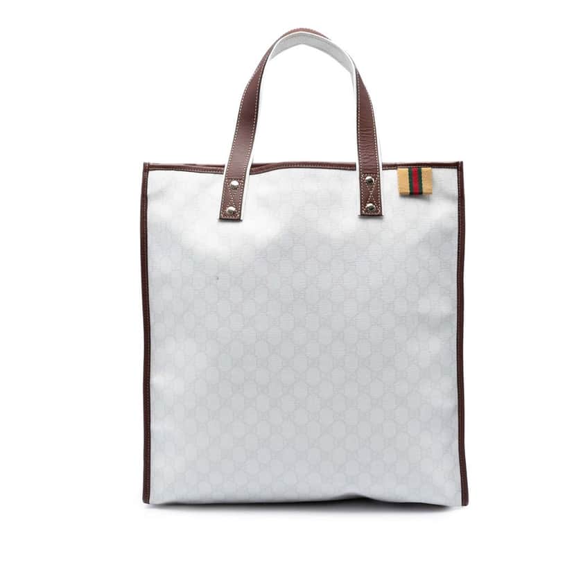 Gucci GG Supreme Web Tote White Very good condition - Front View