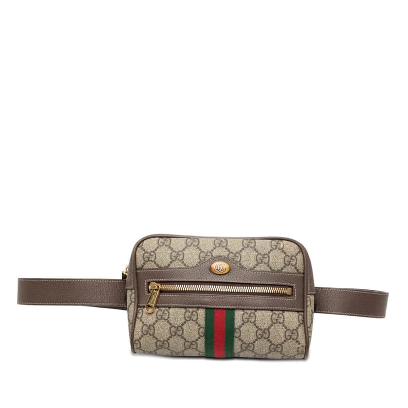Gucci Small GG Supreme Web Ophidia Belt Bag Beige Very good condition - Front View