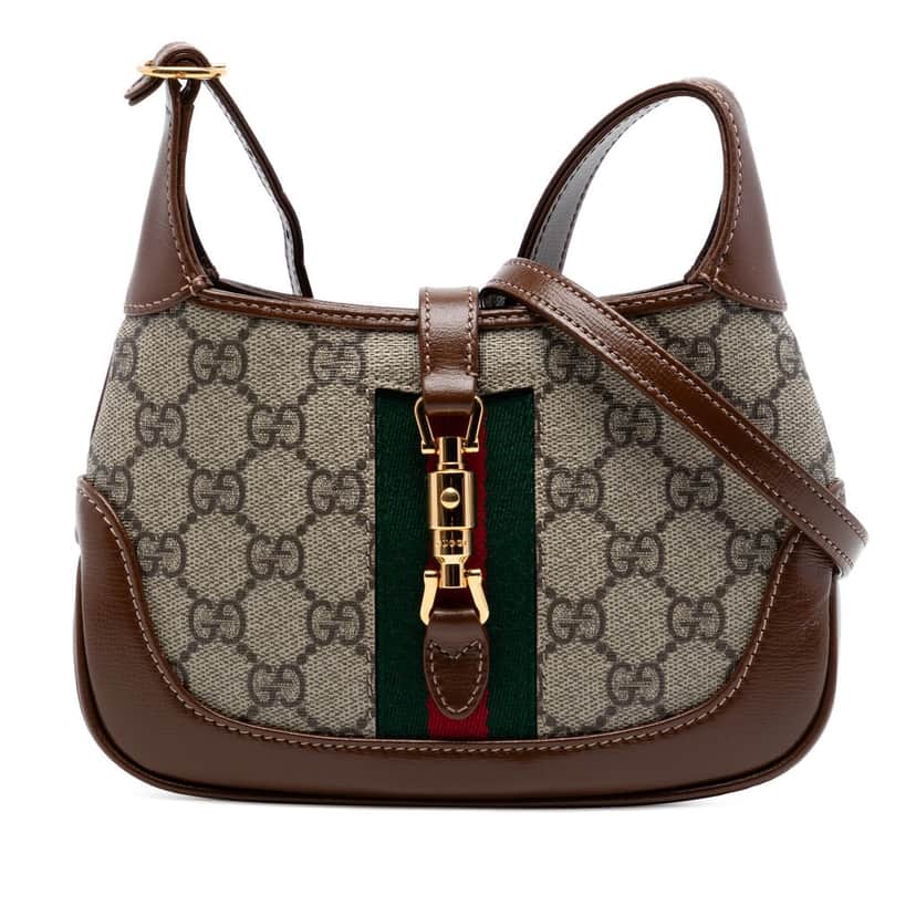 Gucci Mini GG Supreme Web Jackie 1961 Crossbody Beige Very good condition - Front View