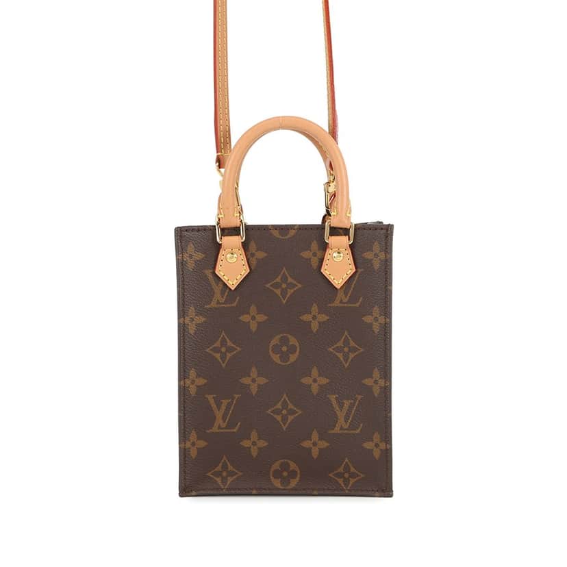 Louis Vuitton Monogram Petit Sac Plat Brown Very good condition - Front View