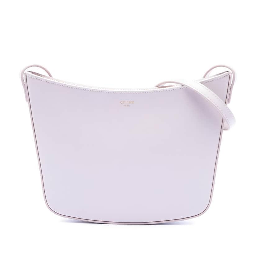 Celine Medium Shiny Calfskin Croque Shoulder Bag Pink Leather Very good condition - Front View