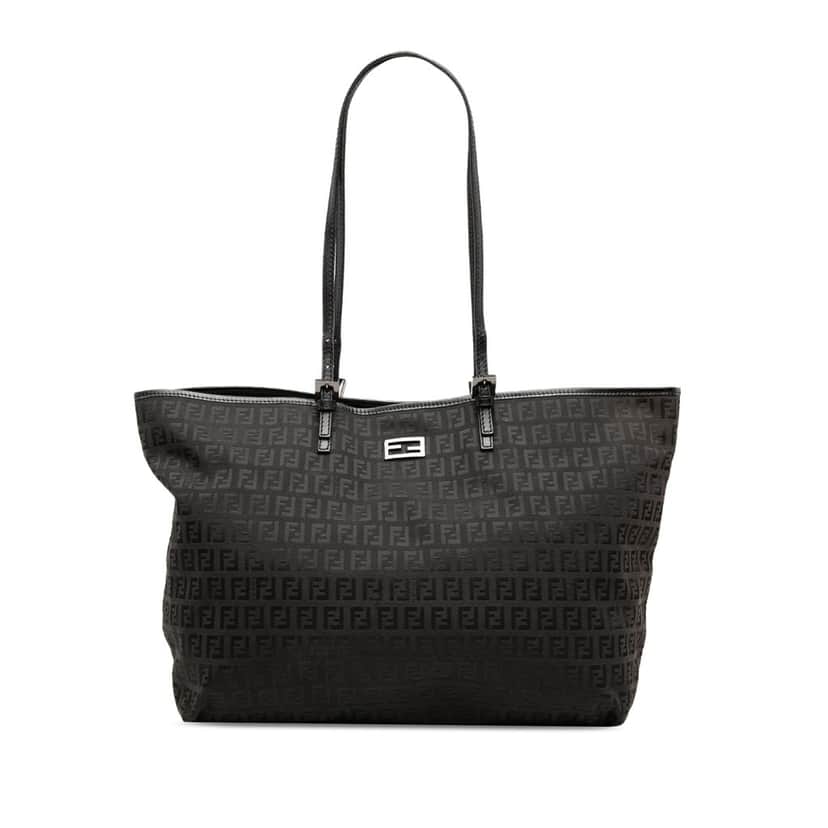 Fendi Zucchino Canvas Tote Black Very good condition - Front View