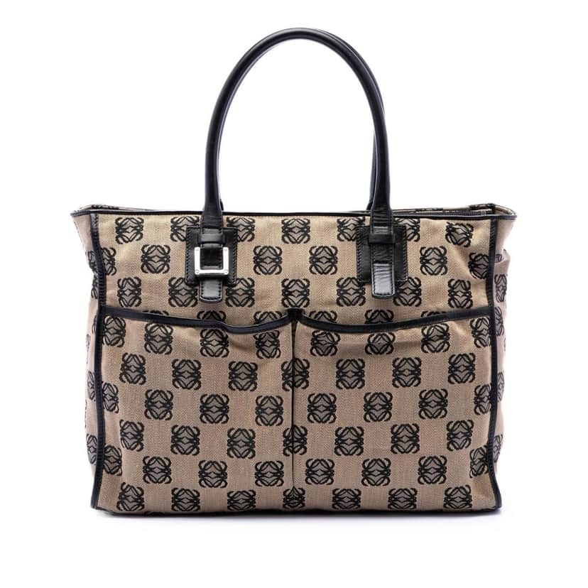 Loewe Anagram Canvas Repeat Tote Beige Very good condition - Front View