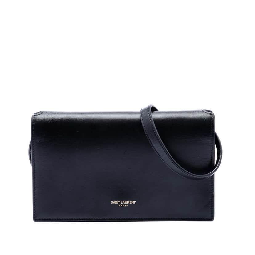 Saint Laurent Smooth Calfskin Crossbody Black Leather Very good condition - Front View