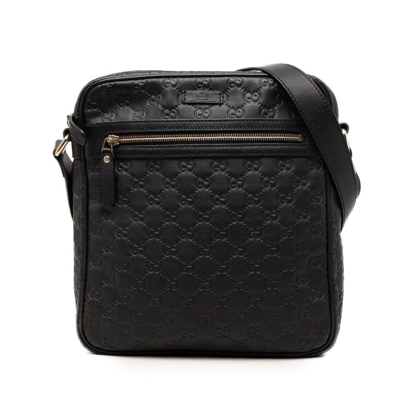 Gucci Guccissima Crossbody Black Leather Very good condition - Front View