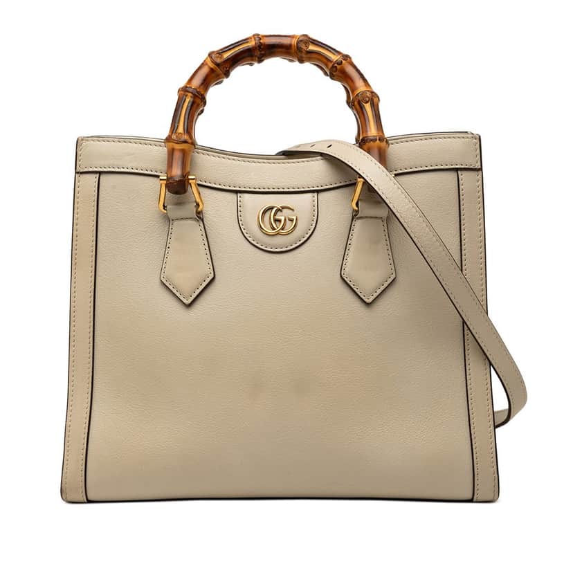 Gucci Small Calfskin Bamboo Diana Satchel Brown Leather Very good condition - Front View