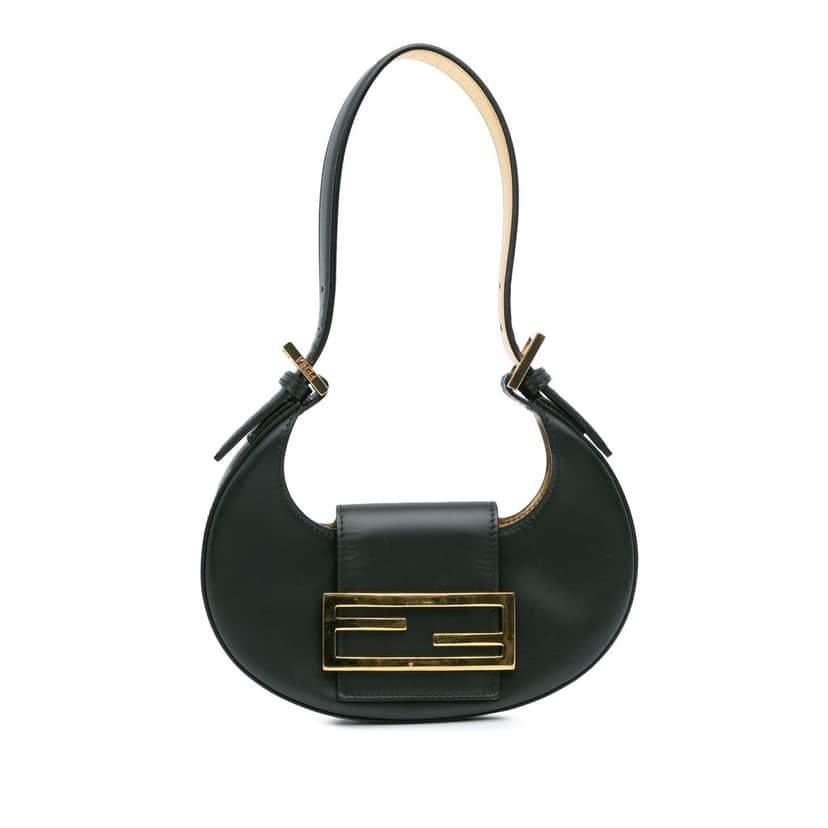 Fendi Mini Leather Cookie Hobo Black Leather Very good condition - Front View