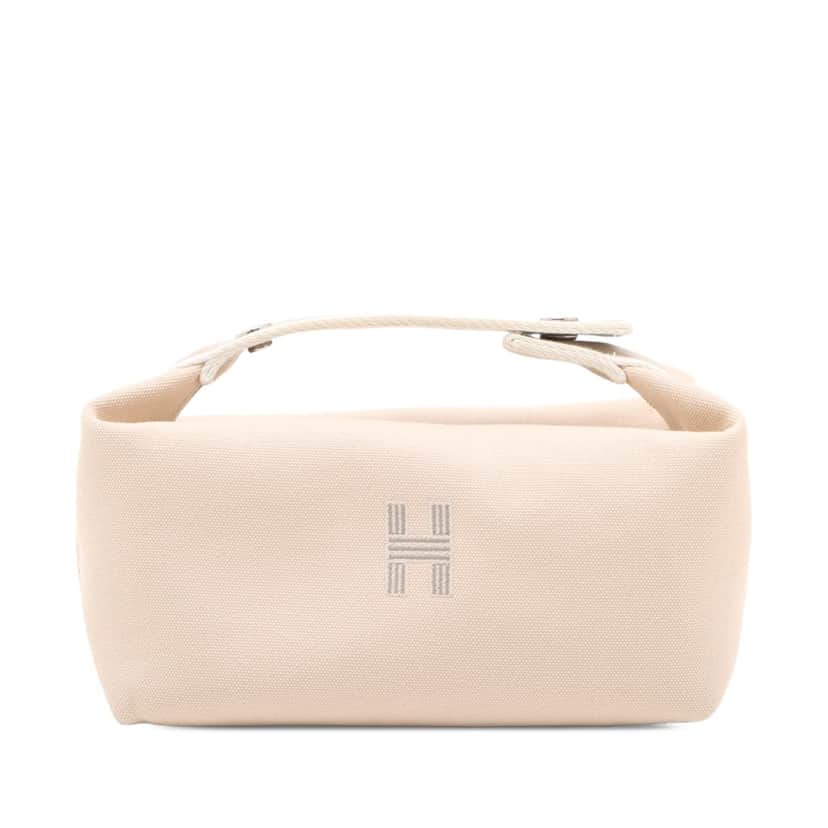 Hermès Small Toile Bride A Brac Case Beige Very good condition - Front View