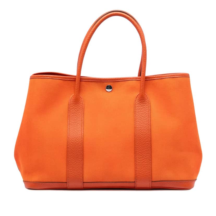 Hermès Toile and Negonda Garden Party 36 Orange Good condition - Front View