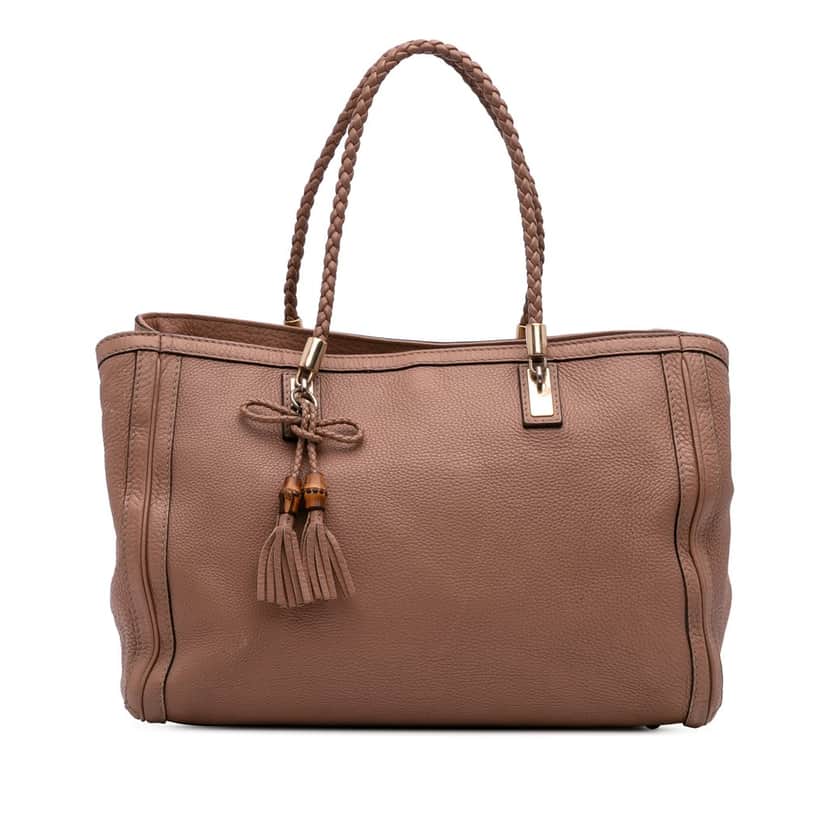 Gucci Medium Leather Bella Tote Brown Leather Very good condition - Front View