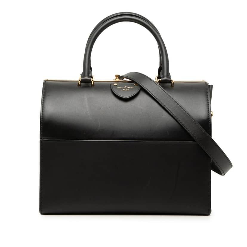 Louis Vuitton Leather Speedy Doctor Bag 25 Black Leather Very good condition - Front View