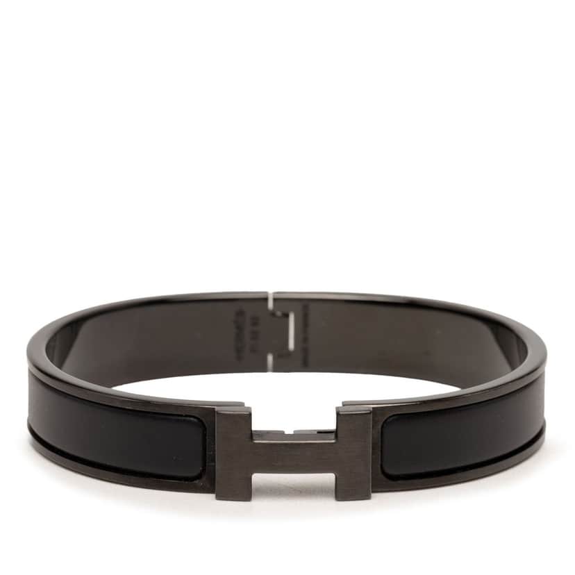 Hermès Narrow Enamel So Black Clic HH Bracelet Black Very good condition - Front View
