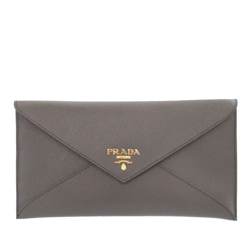 Prada Saffiano Envelope Clutch Other Leather Very good condition - Front View