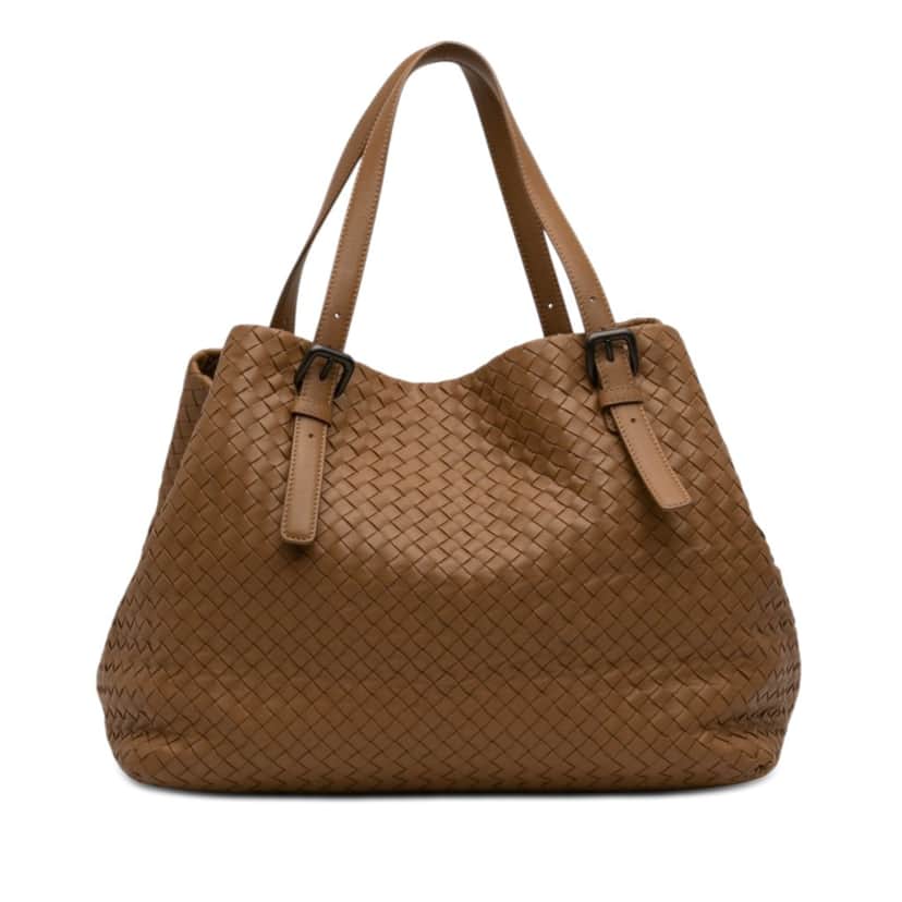 Bottega Veneta Large Nappa Intrecciato Cesta Tote Brown Leather Very good condition - Front View
