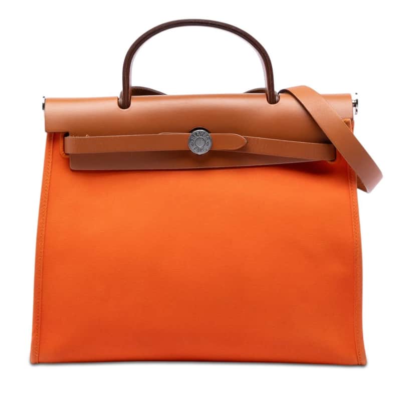 Hermès Toile Herbag Zip 31 Orange Very good condition - Front View