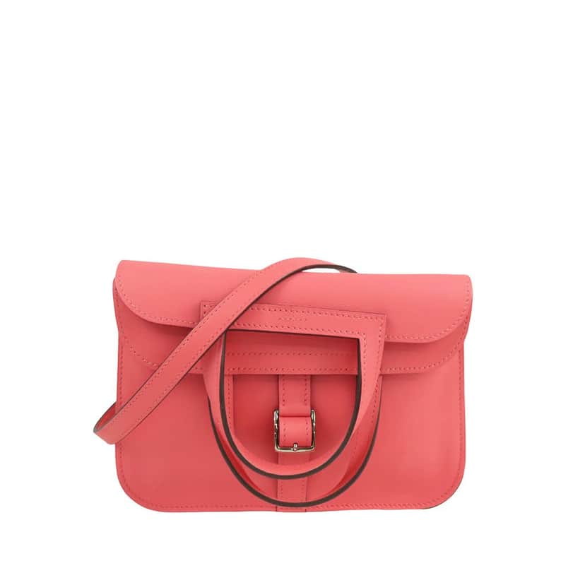 Hermès Mini Swift Halzan 22 Pink Leather Very good condition - Front View