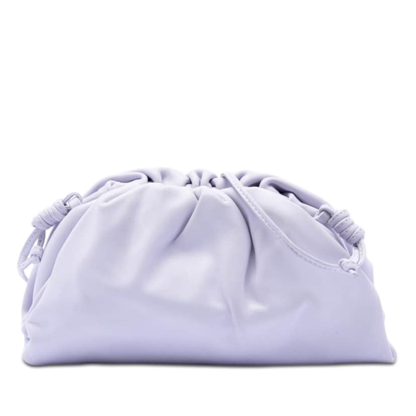 Bottega Veneta Lambskin The Mini Pouch Crossbody Purple Leather Very good condition - Front View