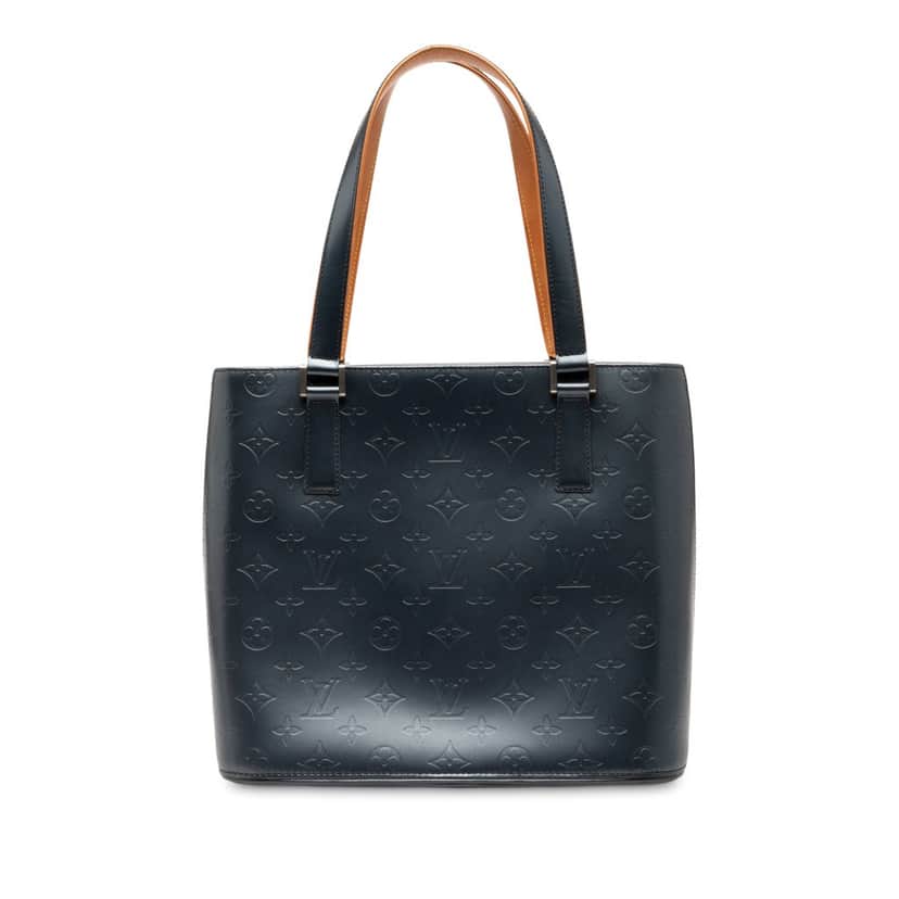 Louis Vuitton Monogram Mat Stockton Blue Leather Very good condition - Front View