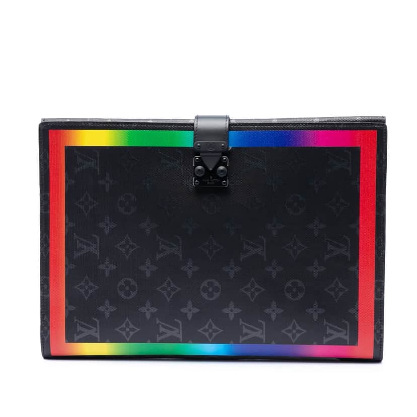Louis Vuitton Monogram Eclipse Rainbow Franck Folder Black Very good condition - Front View