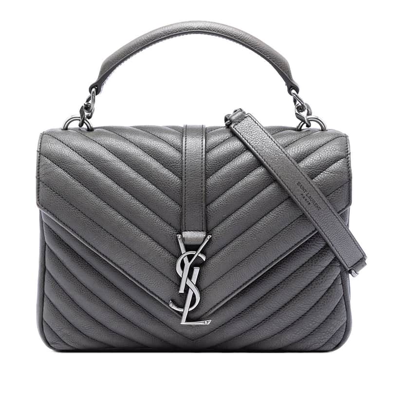 Saint Laurent Medium Chevron Sheepskin Monogram College Satchel Other Leather Very good condition - Front View