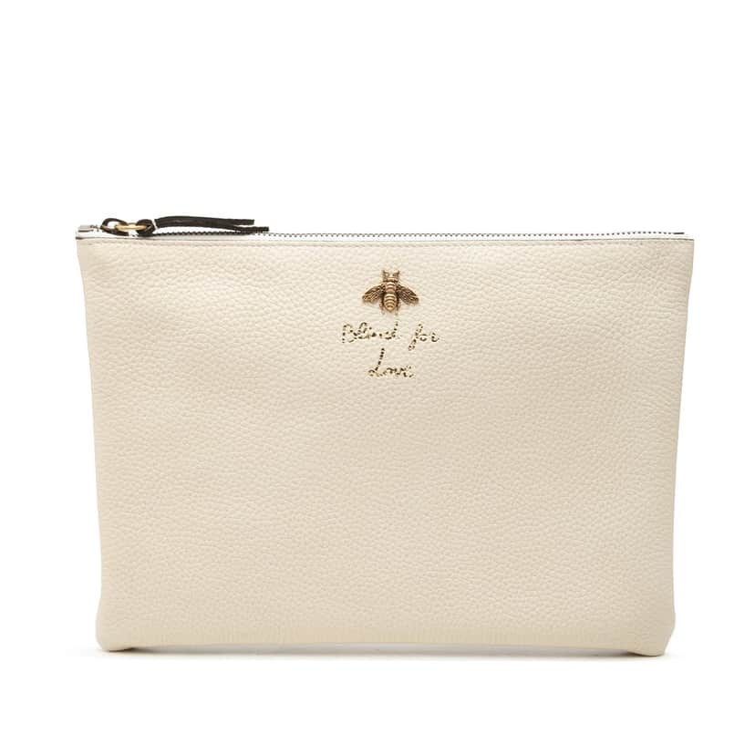 Gucci Calfskin Blind For Love Clutch White Leather Very good condition - Front View