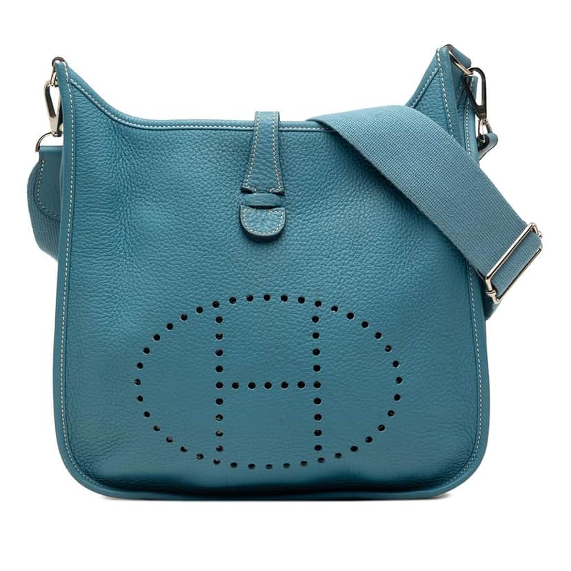 Hermès Clemence Evelyne III 29 Blue Leather Very good condition - Front View