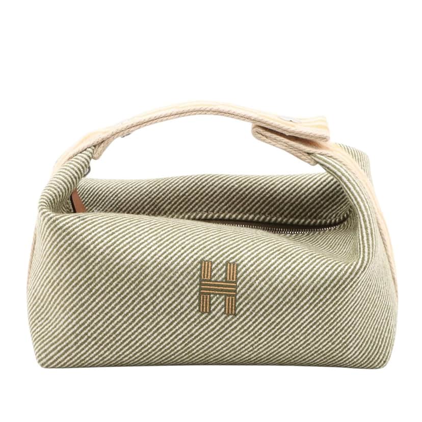 Hermès Small Wool Bride A Brac H Natte Case Green Never worn - Front View