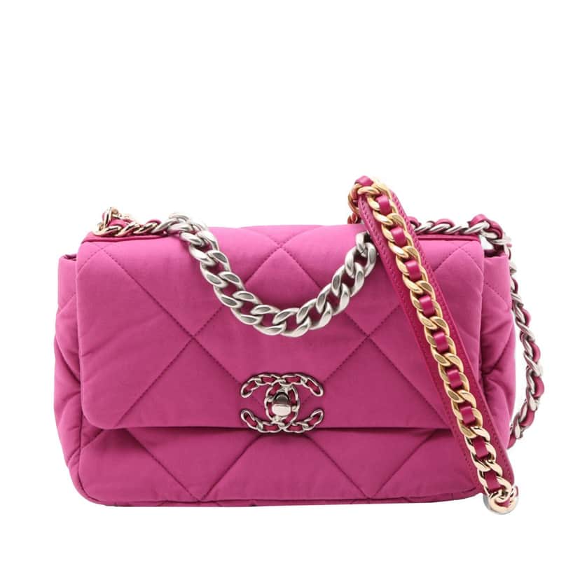 Chanel Medium Canvas 19 Flap Pink Very good condition - Front View