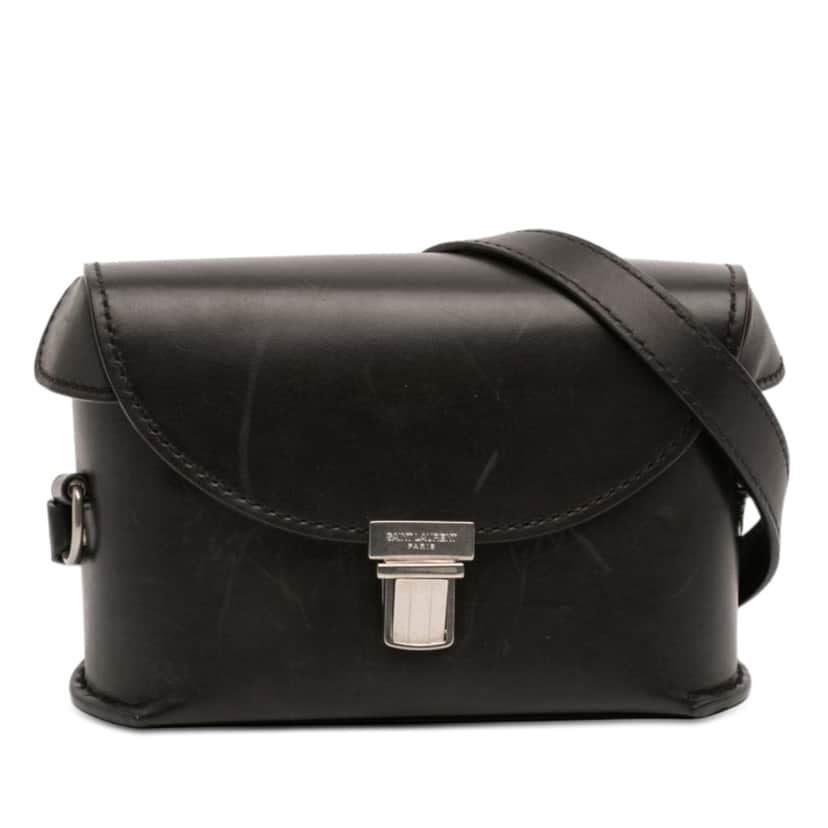 Saint Laurent Leather Tuc Box Crossbody Black Leather Good condition - Front View