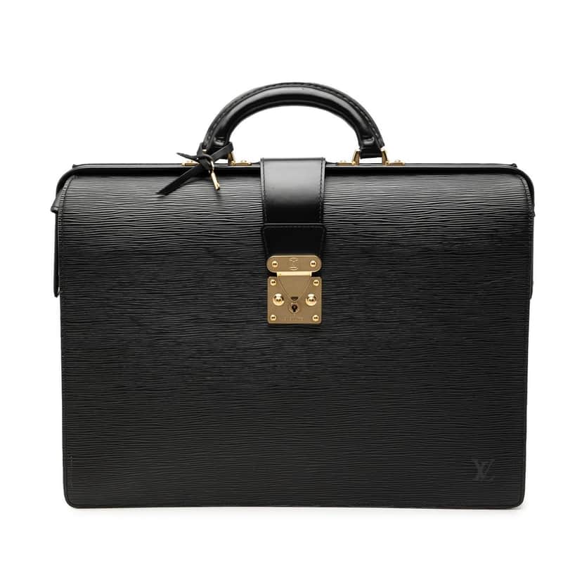 Louis Vuitton Epi Serviette Fermoir Black Leather Very good condition - Front View