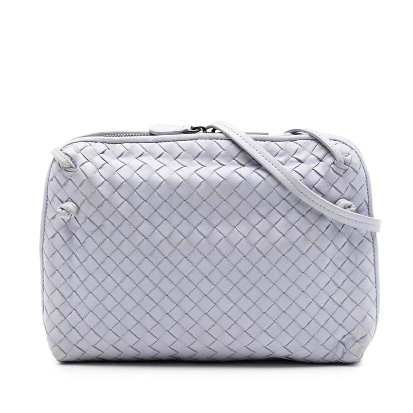 Bottega Veneta Nappa Intrecciato Nodini Crossbody Purple Leather Very good condition - Front View