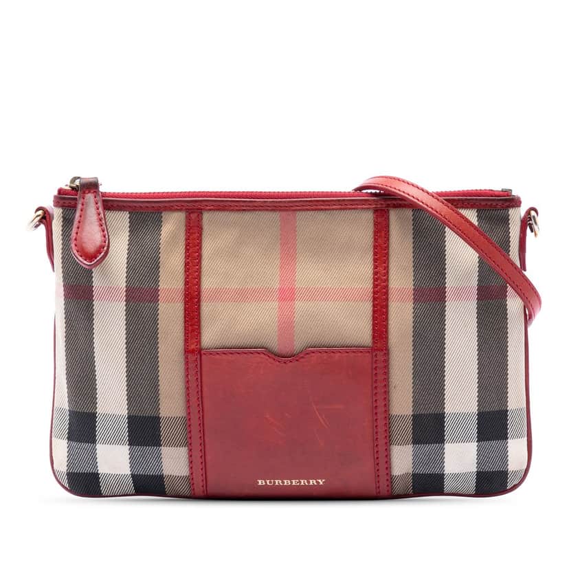 Burberry House Check Canvas Crossbody Brown Very good condition - Front View