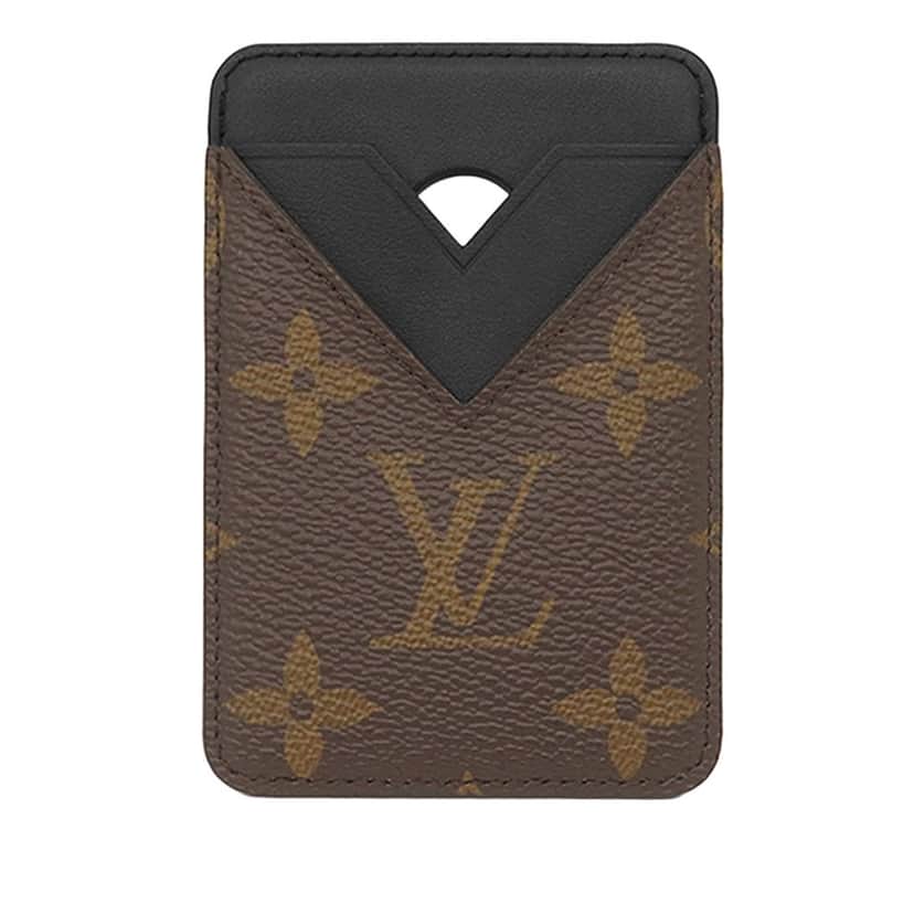Louis Vuitton Monogram Macassar Magnetic Card Holder Brown Very good condition - Front View