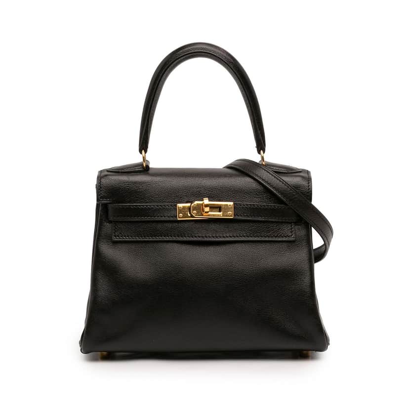 Hermès Mini Gulliver Kelly Retourne 20 Black Leather Very good condition - Front View
