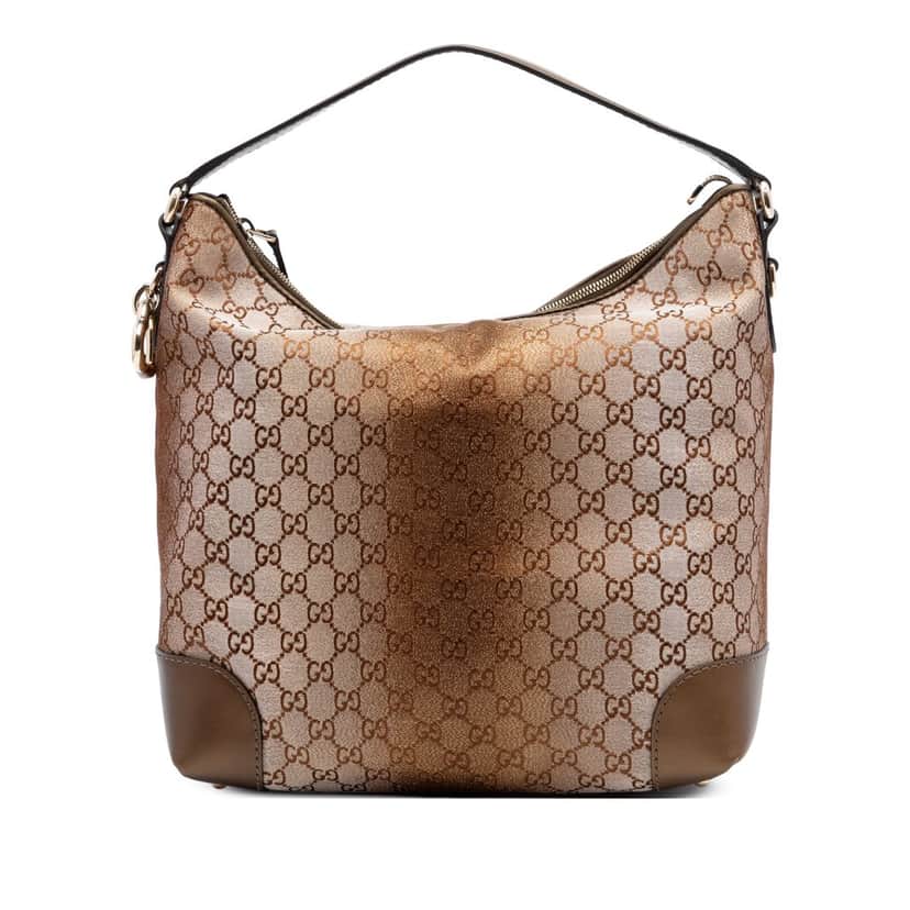Gucci GG Lurex Heart Bit Shoulder Bag Brown Very good condition - Front View
