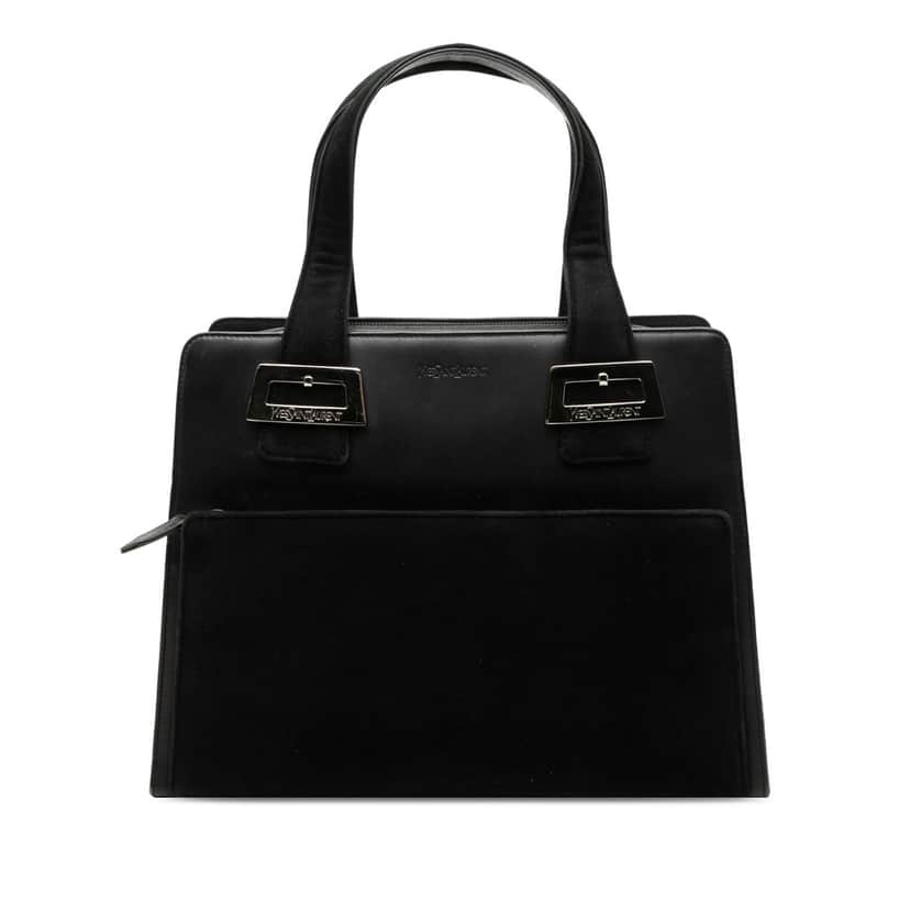 Saint Laurent Leather and Tribute Suede Top Handle Bag Black Leather Very good condition - Front View