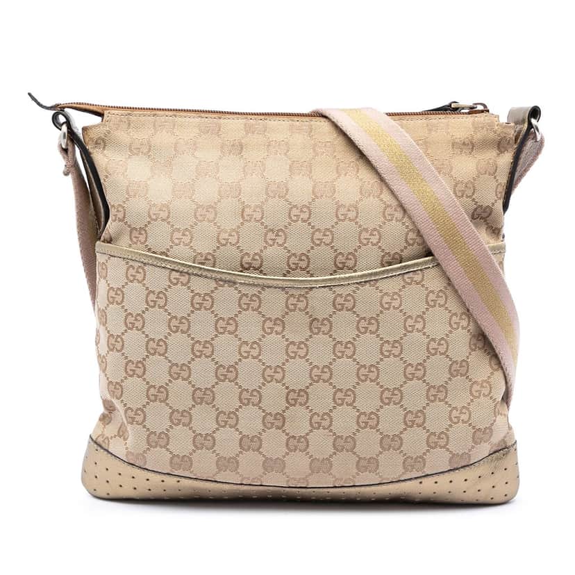Gucci GG Canvas Web Crossbody Beige Very good condition - Front View