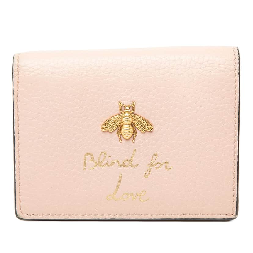 Gucci Calfskin Blind for Love Compact Wallet Pink Leather Very good condition - Front View